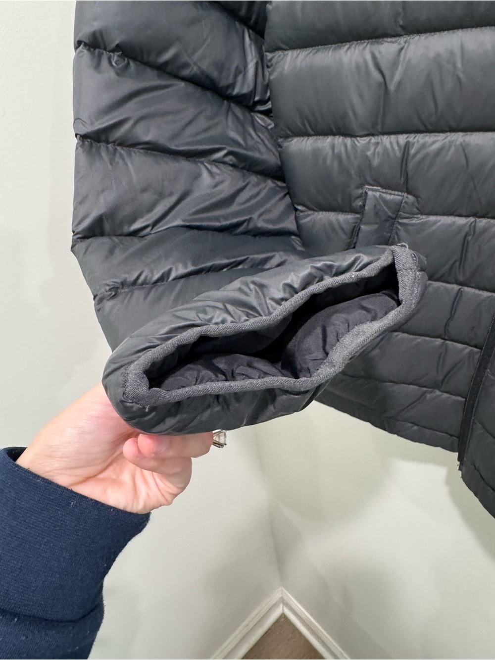Lands’ End Men’s Wanderweight Packable Down Jacket Black Small 34-36 Lightweight - Picture 12 of 13